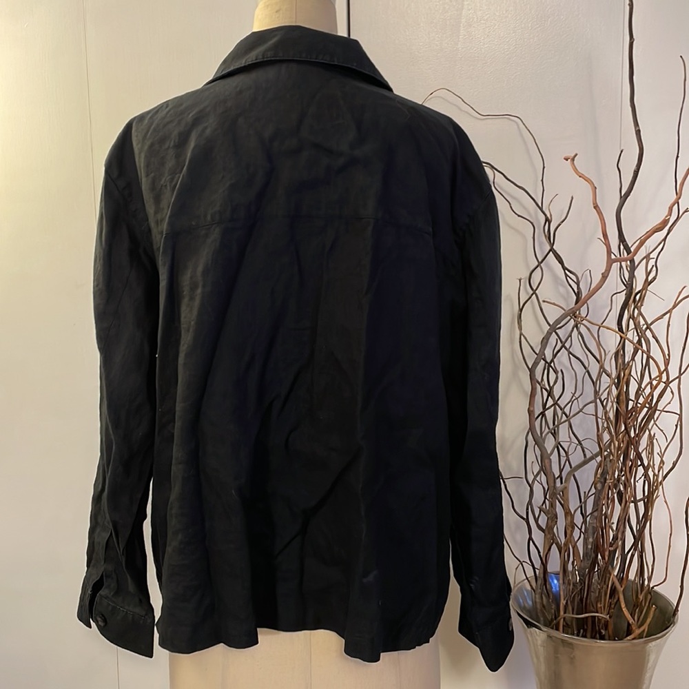 Elisabeth by Liz Claiborne black linen Blazer Size 2 - Picture 5 of 7